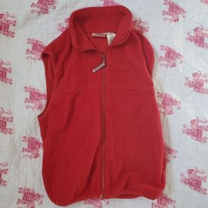 L.L. Bean red fleece vest